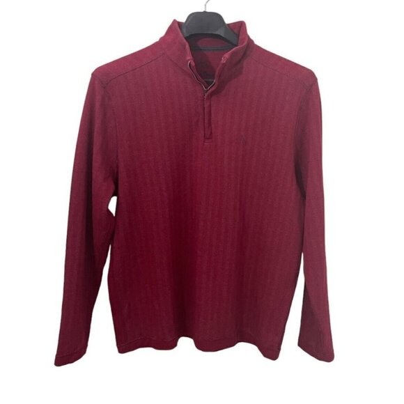 Tommy Bahama Cotton Blend 1/4‎ Zip Pullover  Red  Large - Picture 1 of 9